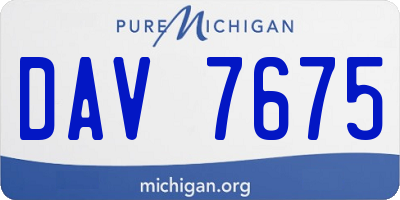 MI license plate DAV7675