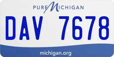 MI license plate DAV7678