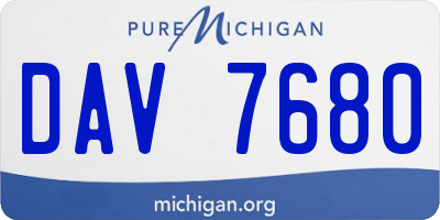 MI license plate DAV7680