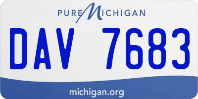 MI license plate DAV7683
