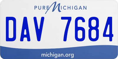 MI license plate DAV7684
