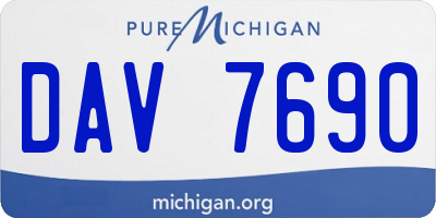 MI license plate DAV7690