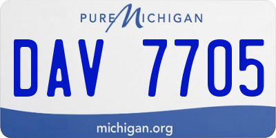 MI license plate DAV7705