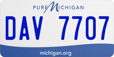 MI license plate DAV7707