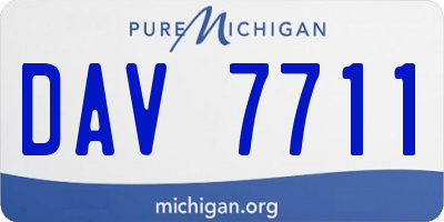 MI license plate DAV7711