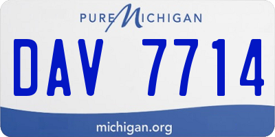 MI license plate DAV7714
