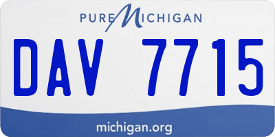 MI license plate DAV7715
