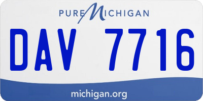 MI license plate DAV7716