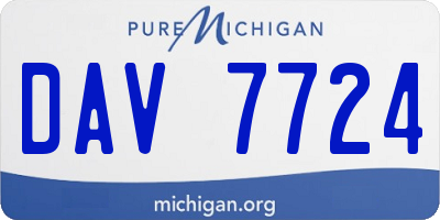 MI license plate DAV7724