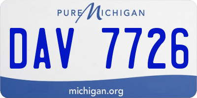 MI license plate DAV7726