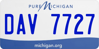 MI license plate DAV7727