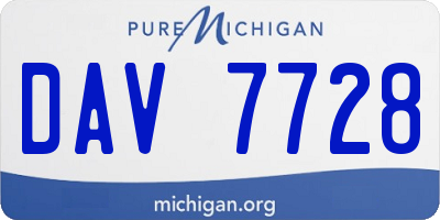 MI license plate DAV7728