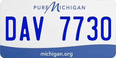 MI license plate DAV7730
