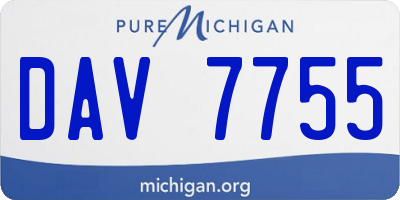 MI license plate DAV7755
