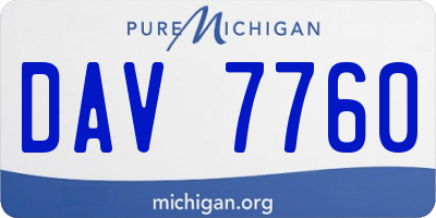 MI license plate DAV7760