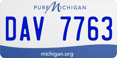 MI license plate DAV7763