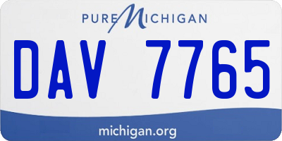 MI license plate DAV7765