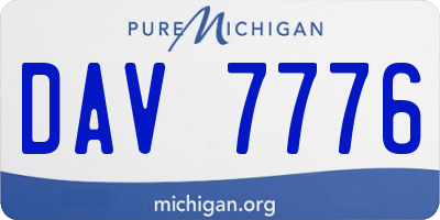 MI license plate DAV7776