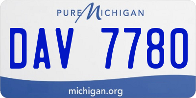 MI license plate DAV7780