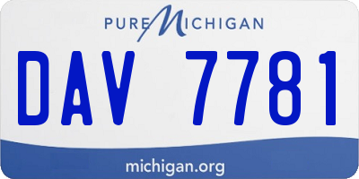 MI license plate DAV7781