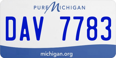 MI license plate DAV7783