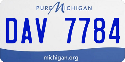 MI license plate DAV7784