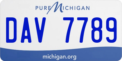 MI license plate DAV7789