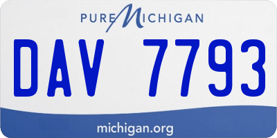 MI license plate DAV7793