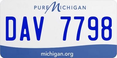 MI license plate DAV7798