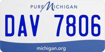 MI license plate DAV7806
