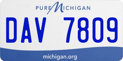 MI license plate DAV7809