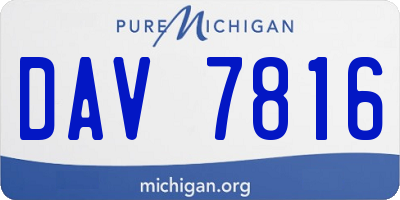 MI license plate DAV7816