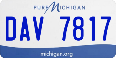 MI license plate DAV7817