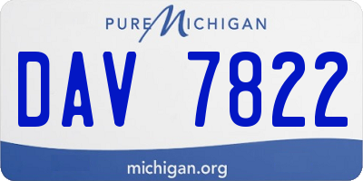 MI license plate DAV7822