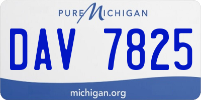 MI license plate DAV7825