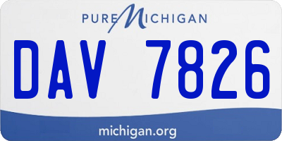 MI license plate DAV7826