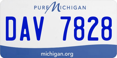 MI license plate DAV7828