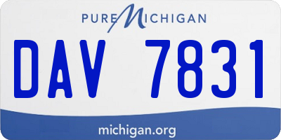 MI license plate DAV7831