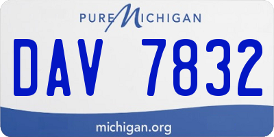 MI license plate DAV7832