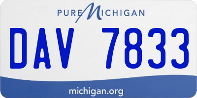 MI license plate DAV7833