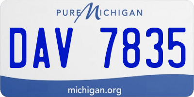 MI license plate DAV7835