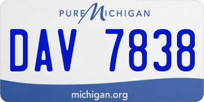 MI license plate DAV7838