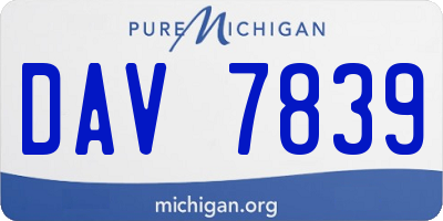 MI license plate DAV7839