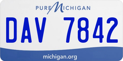 MI license plate DAV7842
