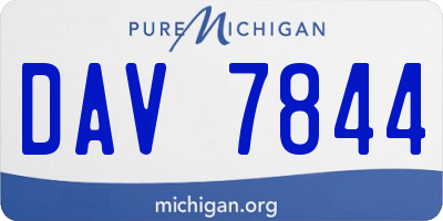 MI license plate DAV7844
