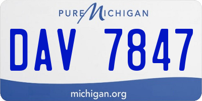 MI license plate DAV7847
