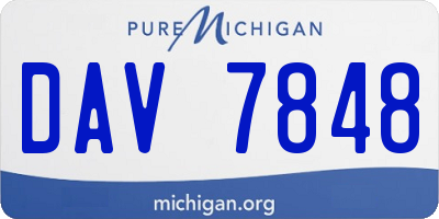 MI license plate DAV7848