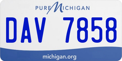 MI license plate DAV7858