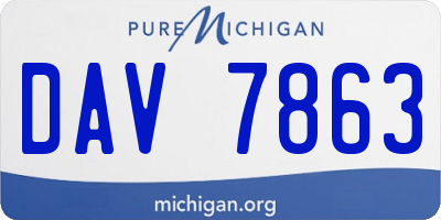 MI license plate DAV7863