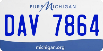 MI license plate DAV7864